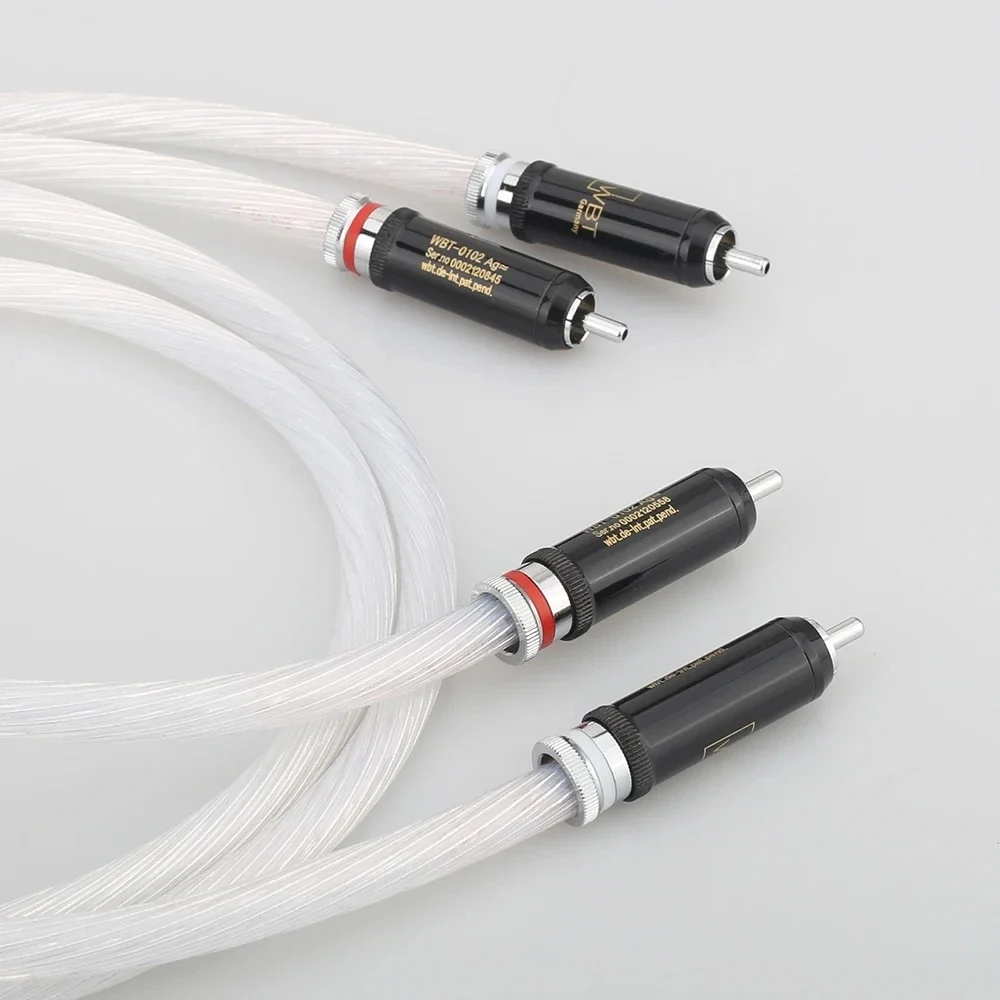 Audiocrast Pair 5N OCC Silver Plated RCA Analogue Cable HIFI RCA interconnect Audio Cable For CD AMP
