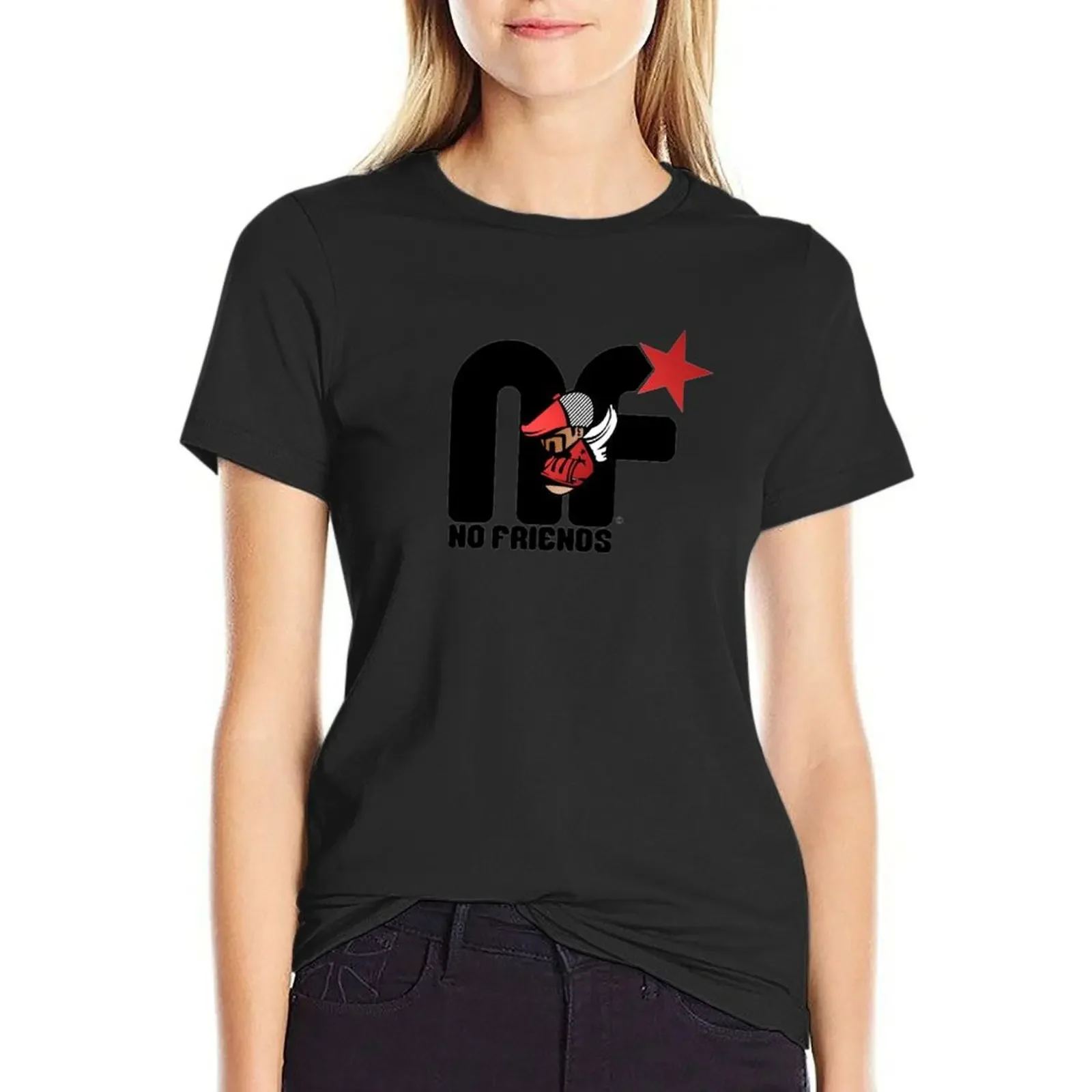 

No Friends Logo Full T-Shirt Female clothing plus size tops hippie clothes Women's t-shirt