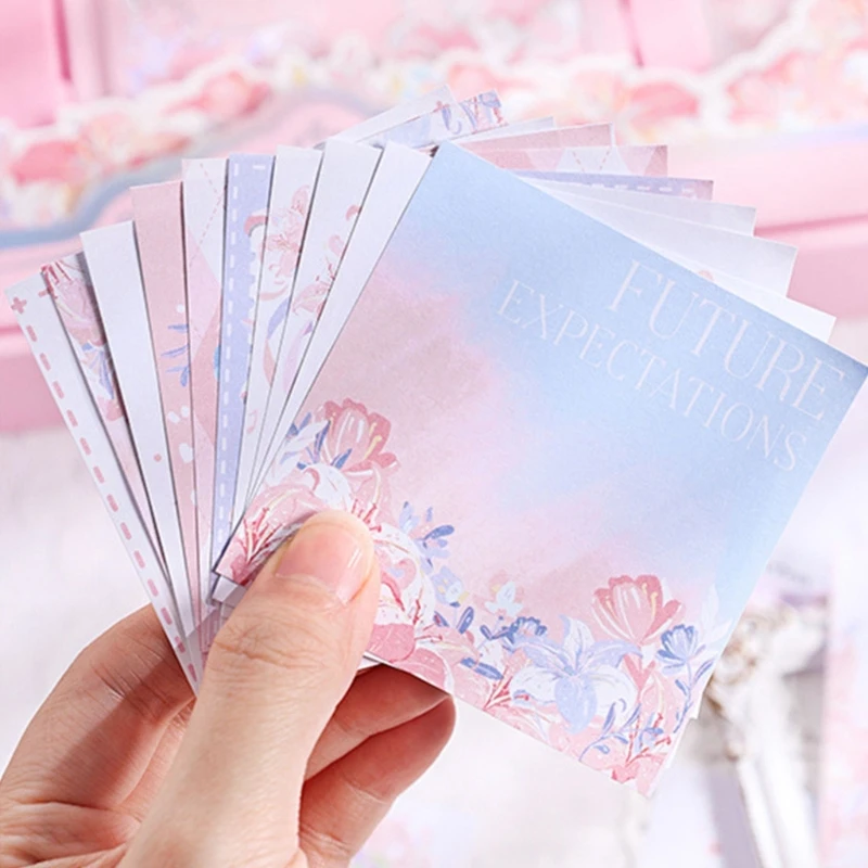 Sổ tay bìa cứng Giấy ghi chú Băng trang trí Hình dán hoa Bộ đánh dấu trang