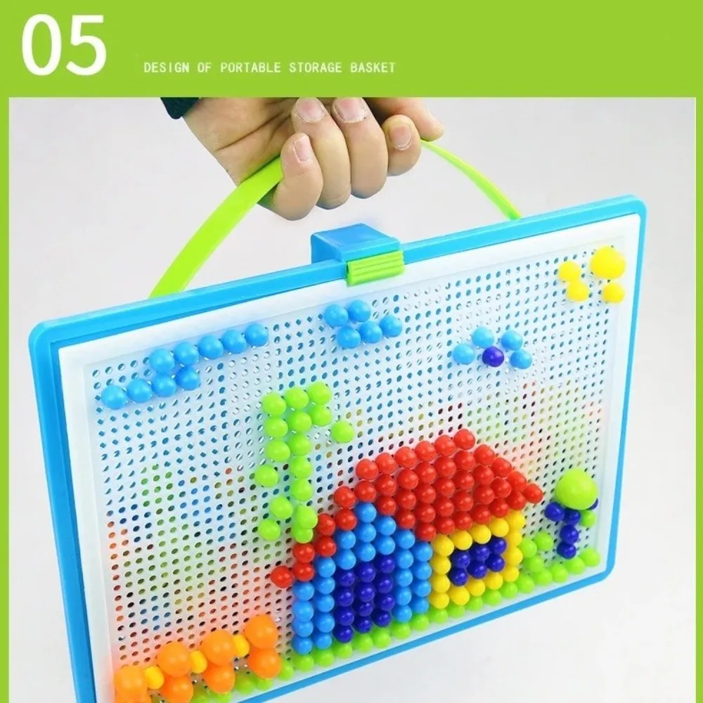 Colorful Mushroom Nail Building Blocks DIY Creative Mushroom Nail Puzzle Interactive Color Cognition Educational STEM