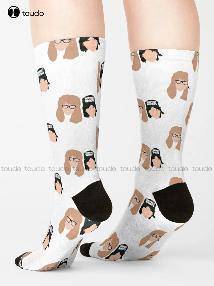 Wayne & Garth Socks Girl Socks Cartoon Comfortable Best Girls Sports Street Skateboard Socks 360° Digital Print Custom Gift Sock