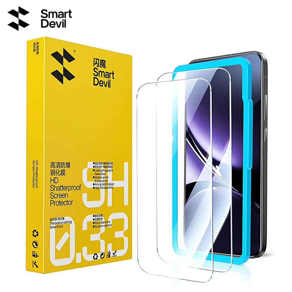 SmartDevil – zestaw 2 sztuk folii ochronnej na ekran do telefonów Xiaomi 18, 17, 15, 13T, 14T, 17T oraz Redmi K100 Pro Max, folia z hartowanego szkła HD do telefonów Redmi Note 13 i 15 Pro. — 2