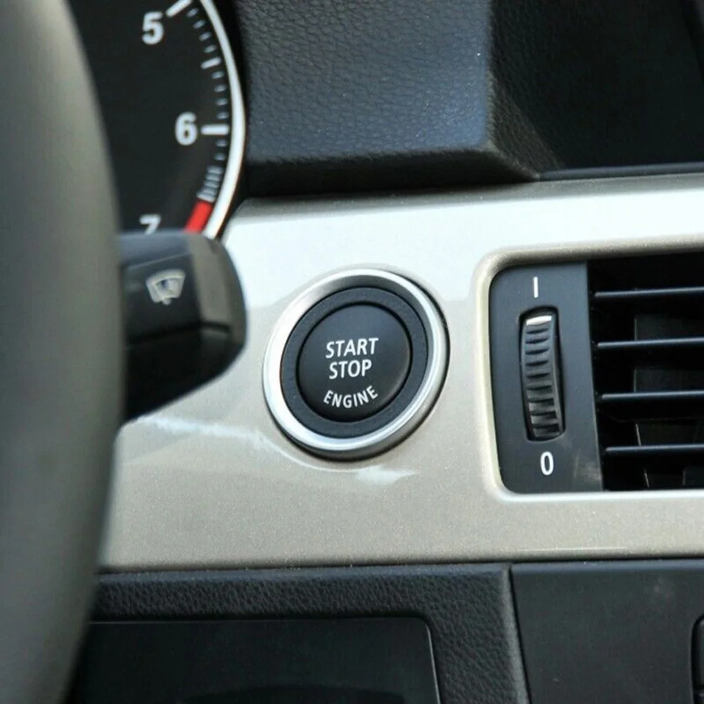 Car Start Stop Engine Button Switch Cover For BMW E70 X6 E71 X1 E84 X3 E83 Black Car Engine START Button Replace Cover