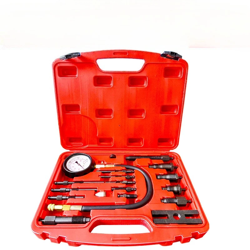 TU15B Professional Diesel Engine Compression Tester Tool Kit Full Range Cylinder Gauge Pressure Detection Test Set