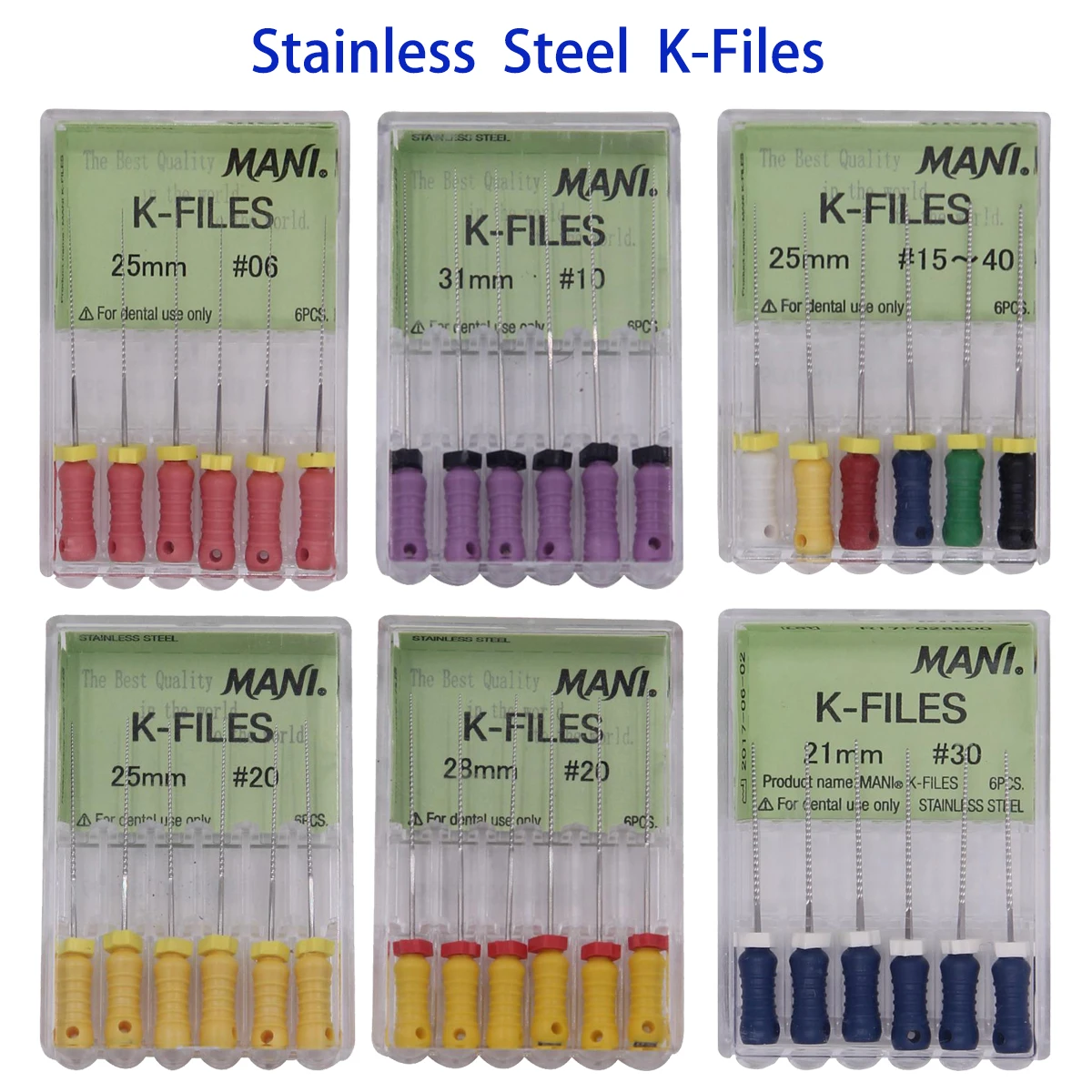 

6 Pieces/Box Dental Authentic K files/Hand Use Files/Root Canal Files for Root Canal Treatment Unclog and Expand Root Canal Use