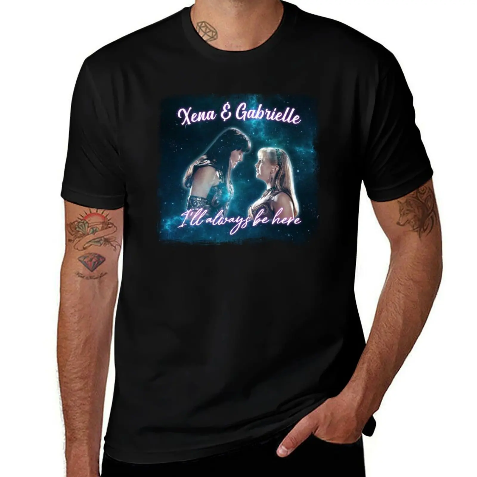 

Xena & Gabrielle I'll Always Be Here Vintage Look T-Shirt Work Outdoor T-Shirt for Men