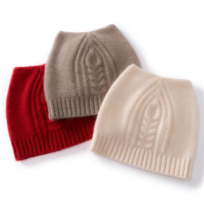 

Осенне-зимняя милая шапка, вязаная шапка из 100% кашемировой шерсти, утепленная теплая вязаная шапка с кошачьими ушками