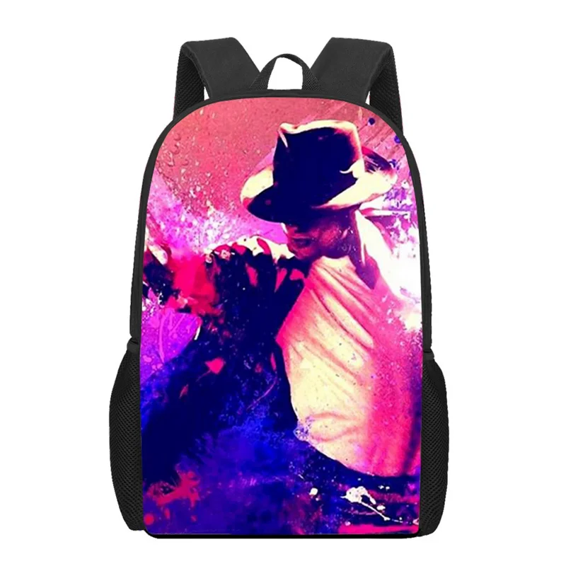 Mochila con estampado de superestrella Michael Jackson, mochilas escolares para niños y niñas, mochila para ordenador portátil para adolescentes, mochila de viaje informal para hombres y mujeres