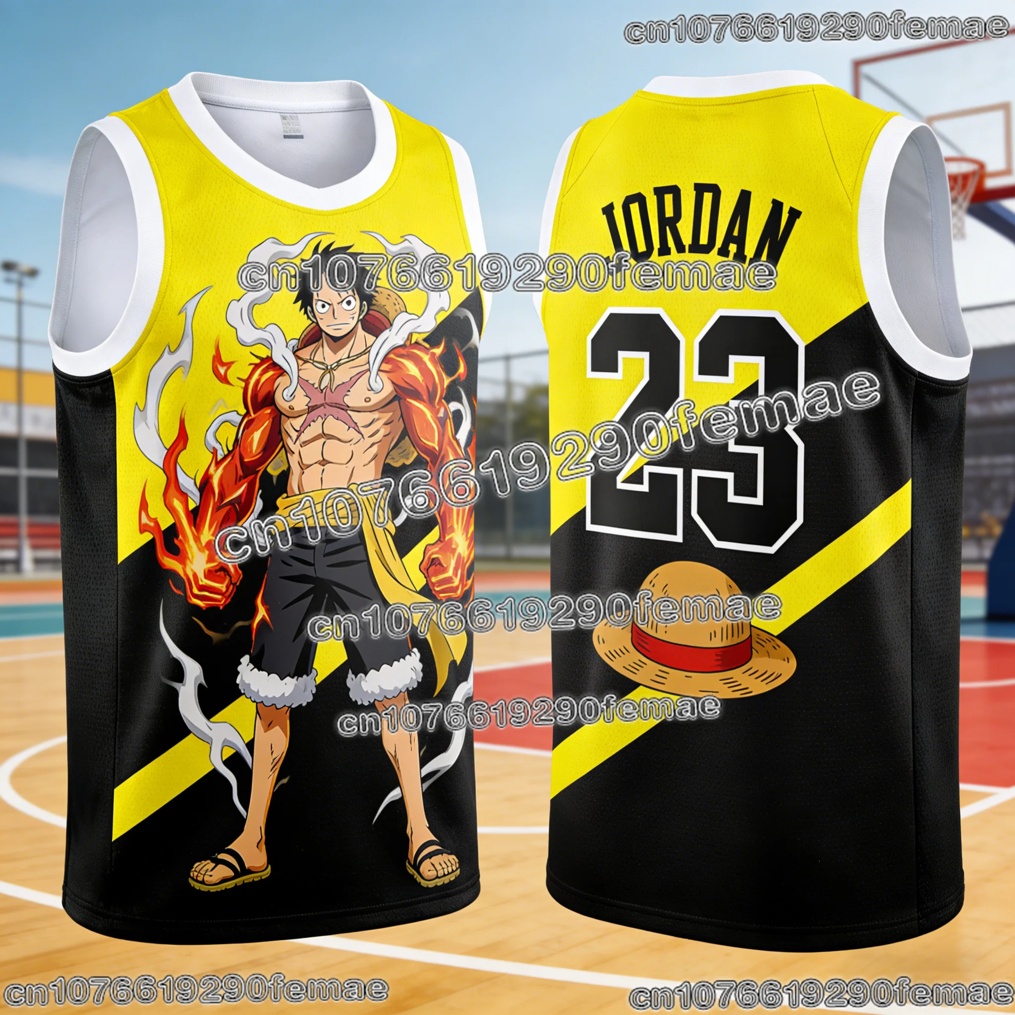 

Exclusive Jordan One Piece Anime Collaboration Basketball Vest For Adults Special Sports Edition With Kids Character Jersey