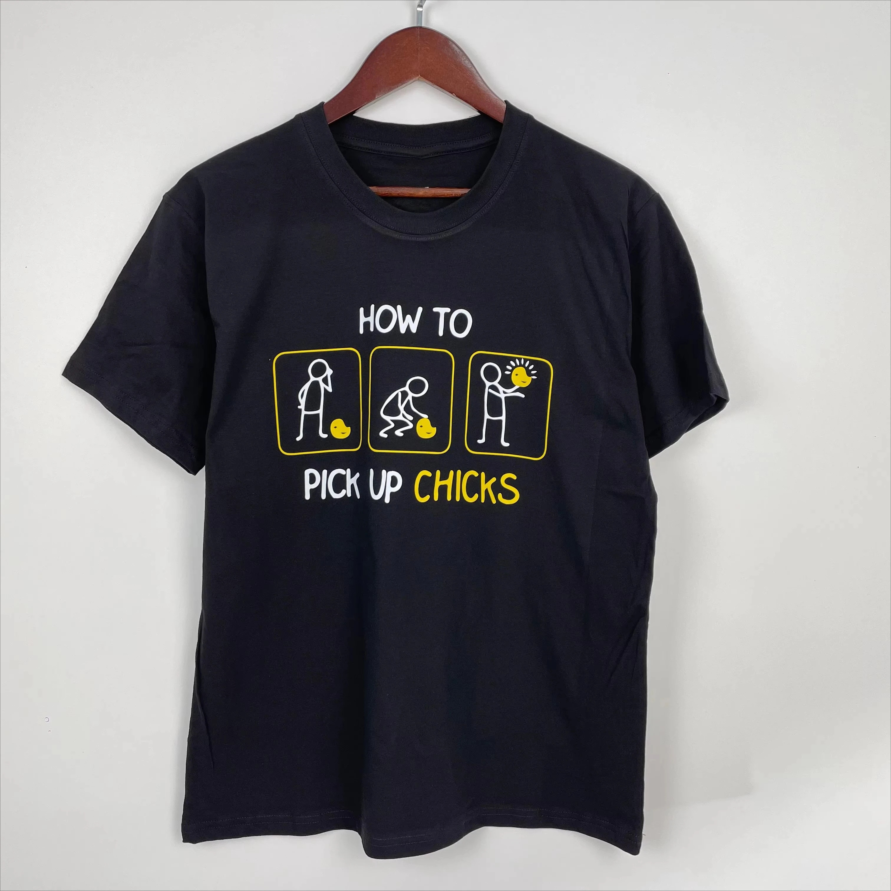 How To Pick Up Chicks Funny Meme Sarcastic Joke Graphic Tee Cotton Mens Womens T-Shirt Summer Streetwear