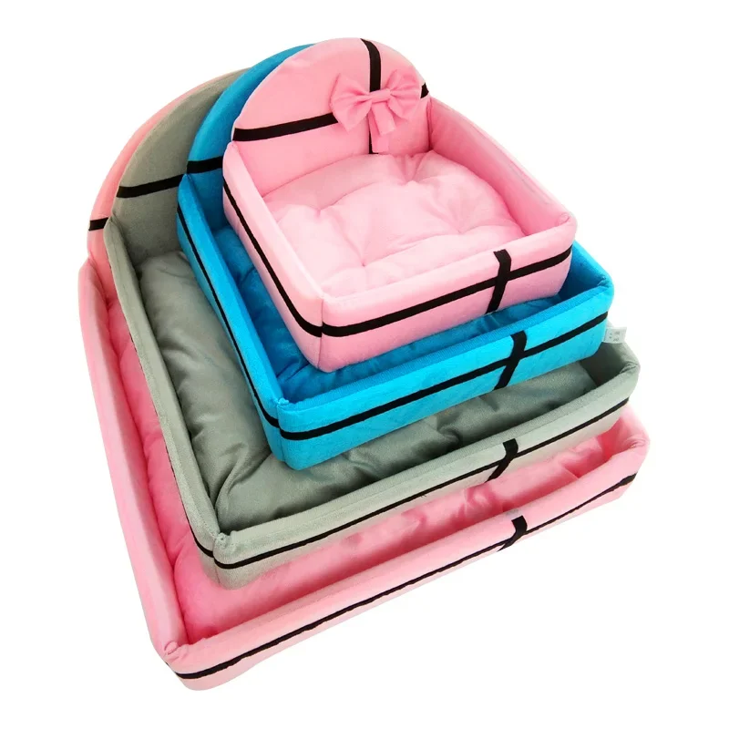 Cute Princess Pet Sofa Bed Winter Cat Bed Soft Fleece Warm Dog Bed Sofa Pillow Chihuahua Pomeranian Pet Beds For Small Dogs XS-L