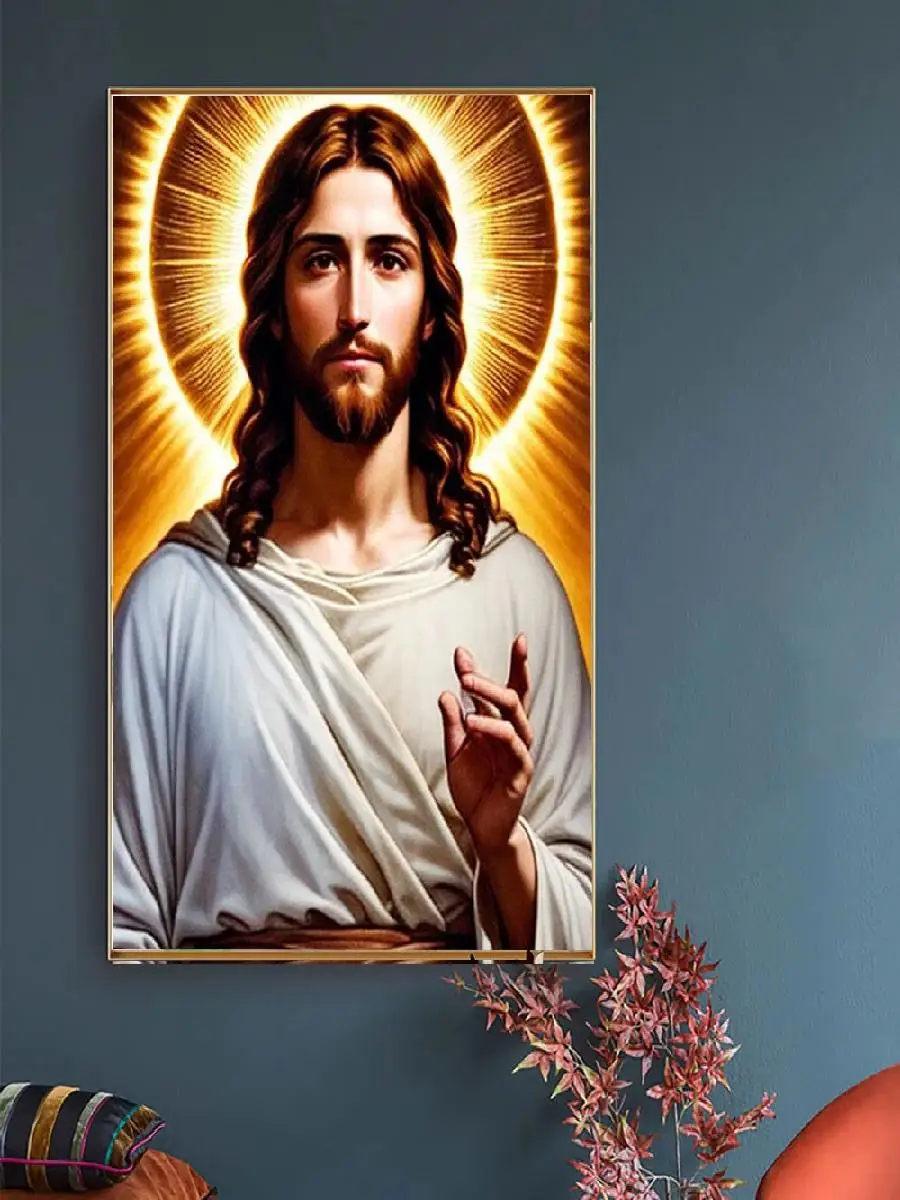 D DIY Diamond Painting Set  Jesus Cross Embroidery God Sky Mosaic Art Home Wall Decor Zipper Bag Perfect Gift for Home Decoratio