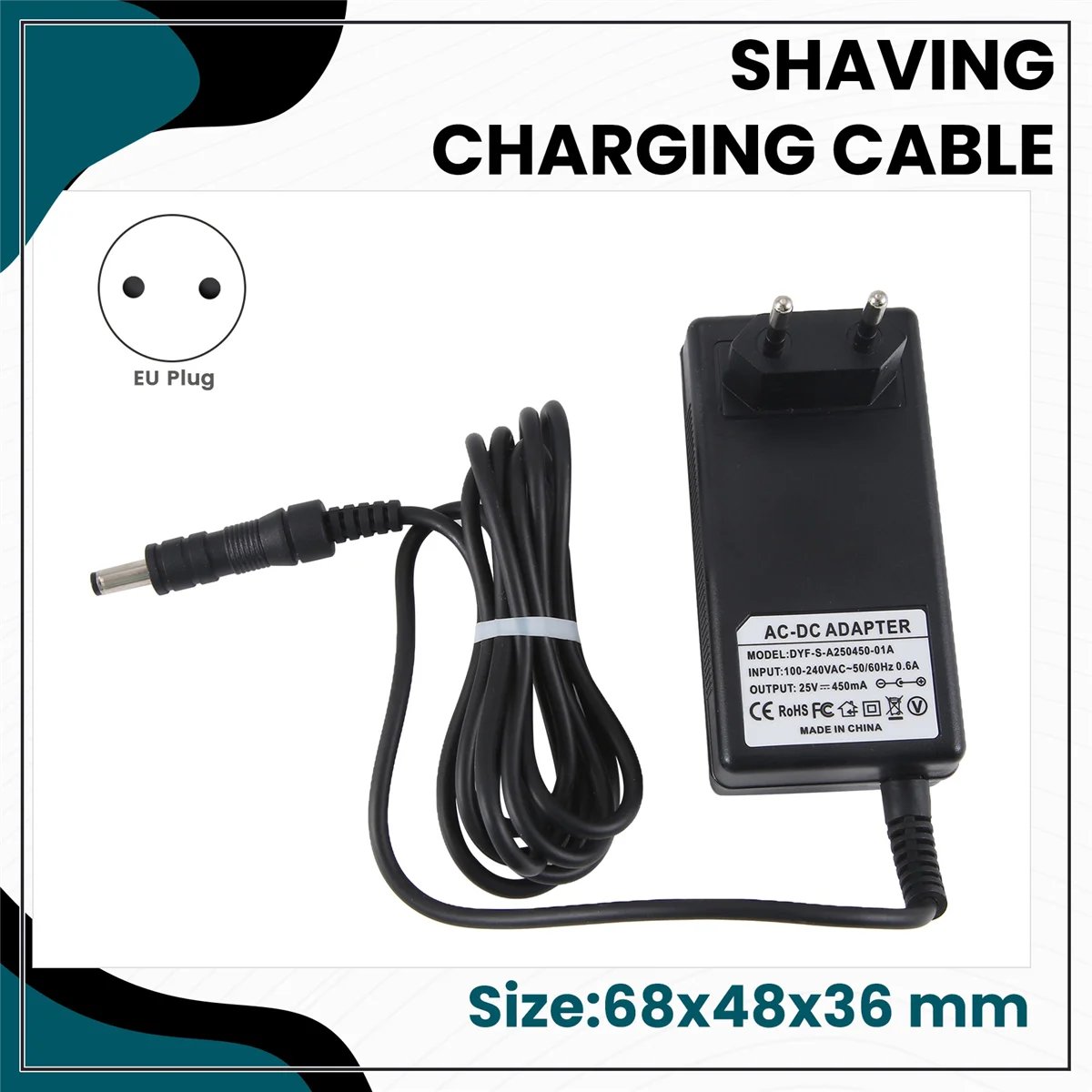 Adattatore ABLS compatibile per Philips FC6331 FC6333 FC6402 FC6401 FC6405 FC6168 PowerPro Aqua Duo Caricatore per aspirapolvere 25V, spina UE