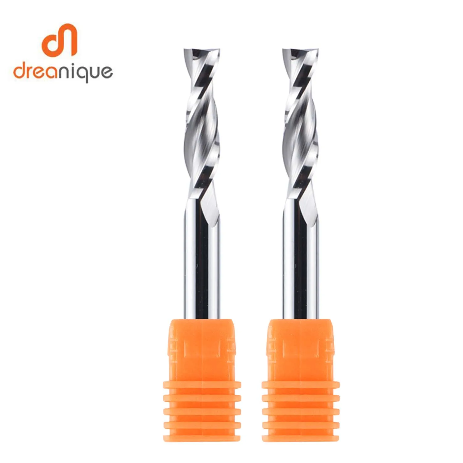 

Dreanique 2 шт. 2 канавки вверх, спиральная фреза с ЧПУ, хвостовик 3,175-12 мм, твердосплавная фреза, концевая фреза для работы по дереву, фрезы