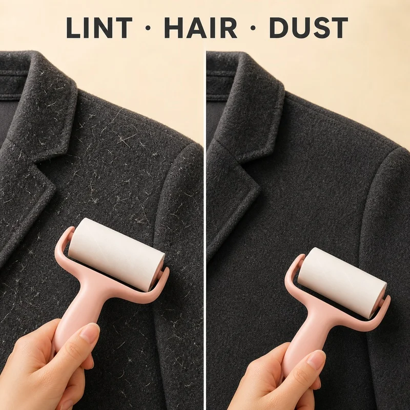 Mini Travel Lint Roller With Case 3 Rolls Portable Pet Hair Remover For Clothes Bags Car Seats Refillable Sticky Sheets