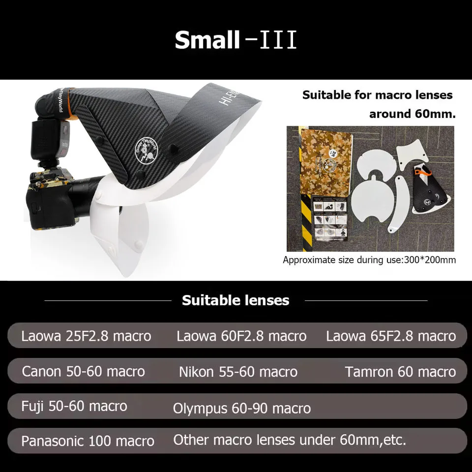 Guage Universal Huf Abdeckung Blitz Diffusor Softbox S/M/L Größe Blitzgerät Reflektor Snoot Kamera Zubehör für Makro Objektiv Shootin – Detail 7