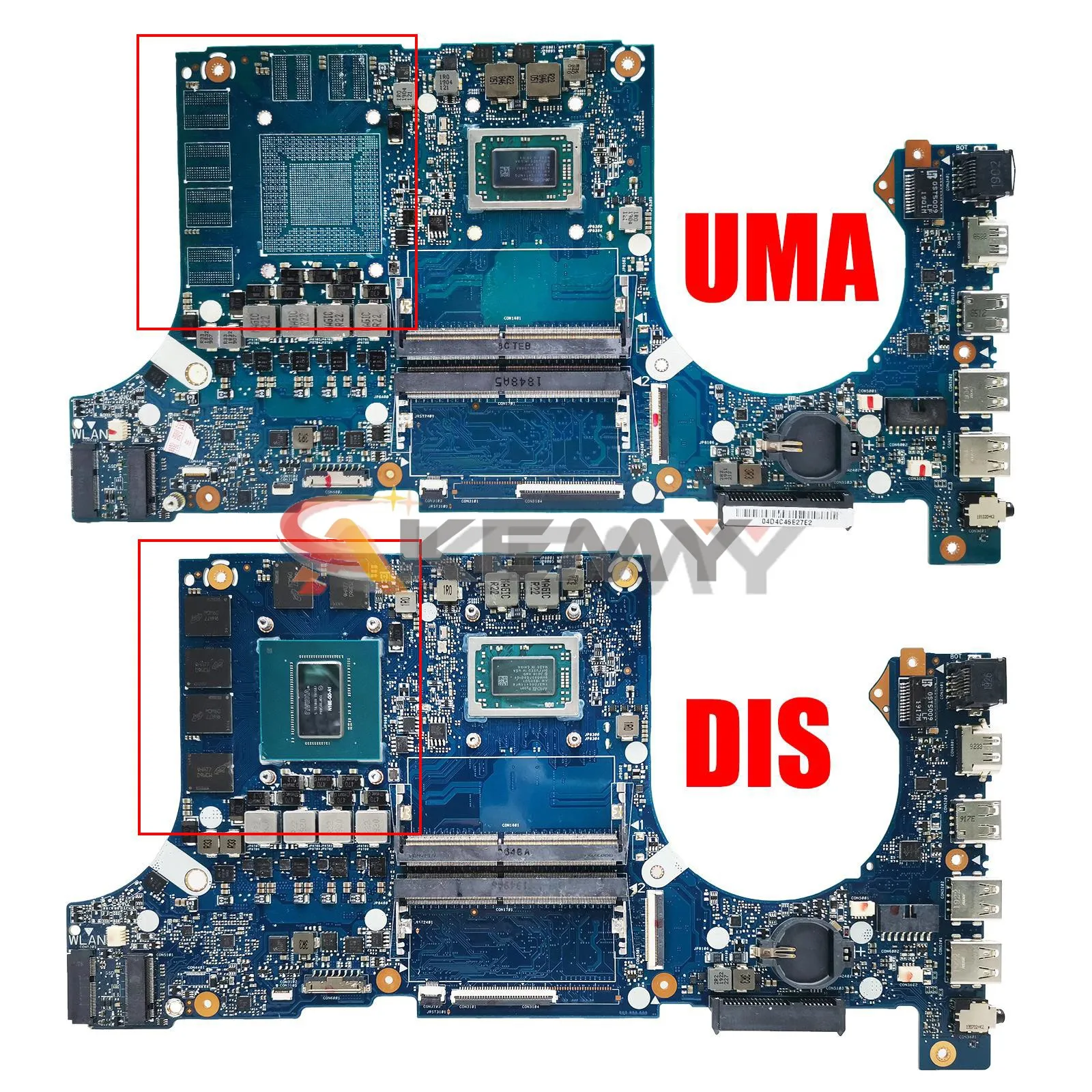 Imagem -03 - Placa Principal de Shenzhen Fx505du para Asus Fx705dv Fx705du Fx505dv Placa-mãe para Laptop w Amd R73750h de R5-3550h Cpu Gtx1660ti Rtx20606g