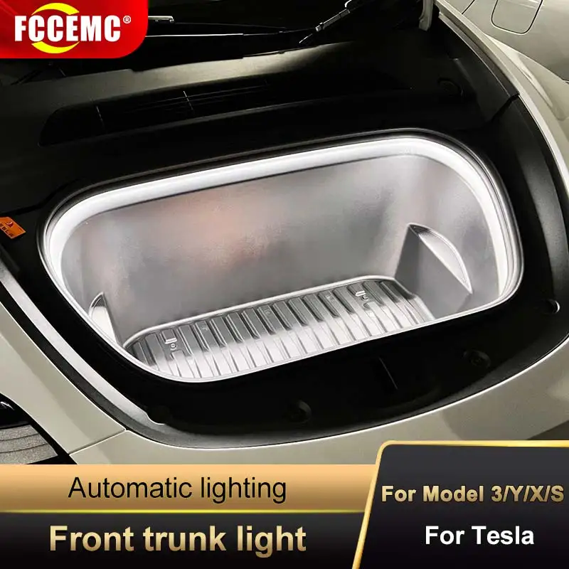 For Tesla Model 3YSX Car Front Trunk Intelligent Light Bar LED Strip Modified Lighting Waterproof Interior Decor Fitting 12V 5M