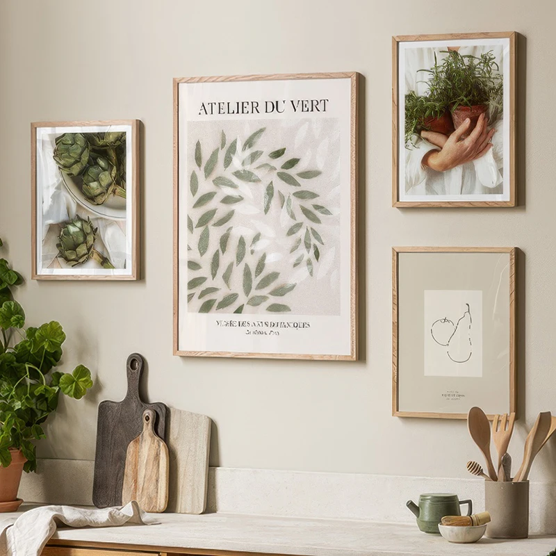 Artichoke Sunlight Fresh Rosemary Green Plant Fruit Wall Art Canvas Painting Decorative Print Poster Modern Living Room Picture