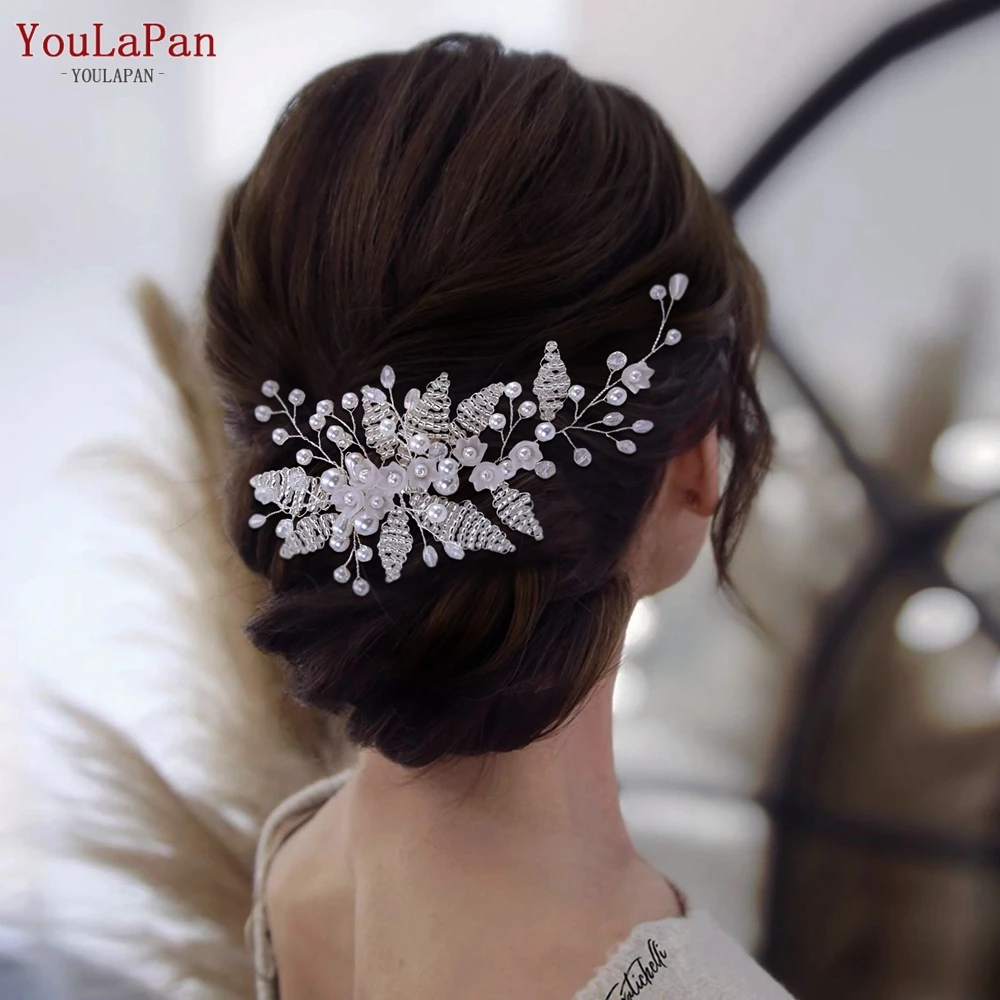 YouLaPan HP135 Beaded Bride Comb Frosted Flower Headwear Wedding Headdress Woman Hair Accessories Bridal Hair Ornaments Jewelry