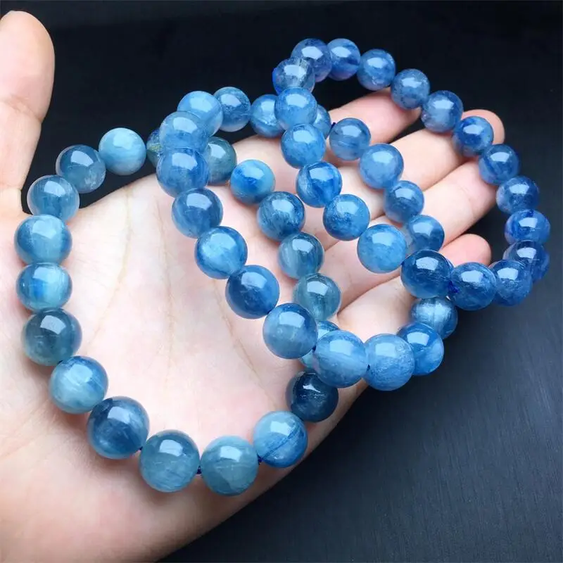 10MM Natural Kyanite Bracelet Round Bead Stretch Healing Reiki Women Gemstone Jewelry Holiday Gift 1PCS