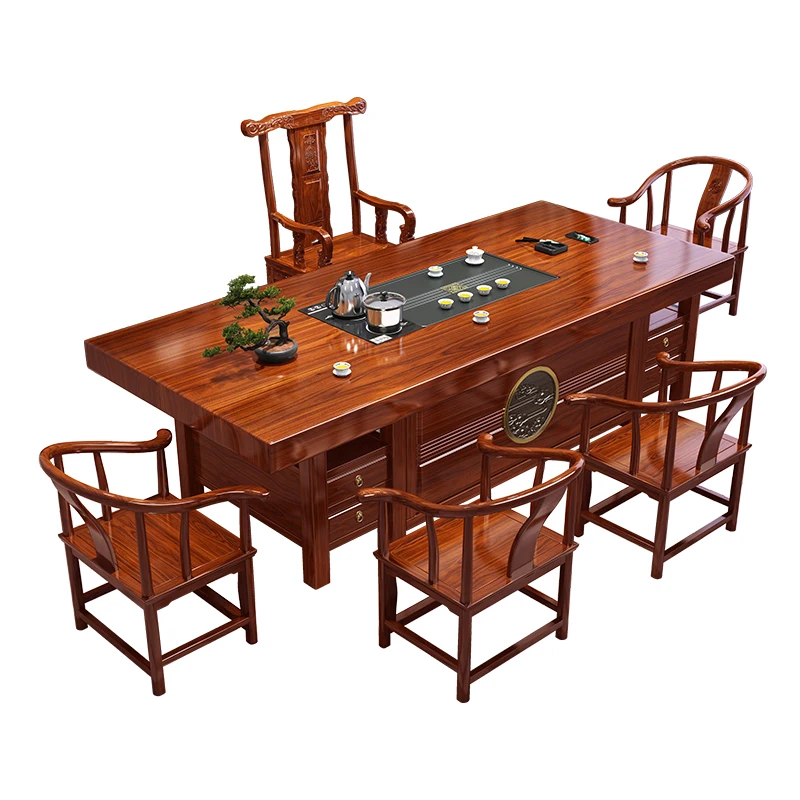 

Large board tea table log mahogany desk grimace pattern