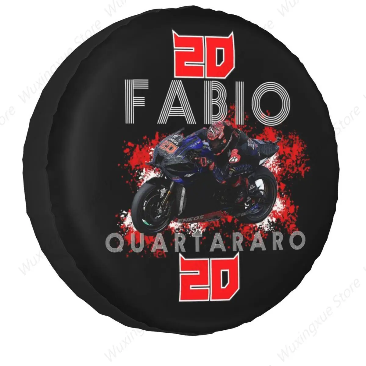 Fabio Quartararo Diablo Number 20 Spare Tire Cover Case for Suzuki Mitsubish Motorcycle Rider Car Wheel Protectors Accessories