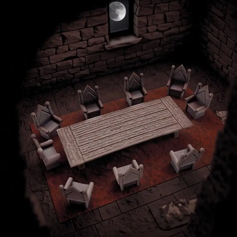 

Набор стульев и скамеек для стола DnD, обеденный комплект, столешница для игры в настольные игры на пересеченной местности