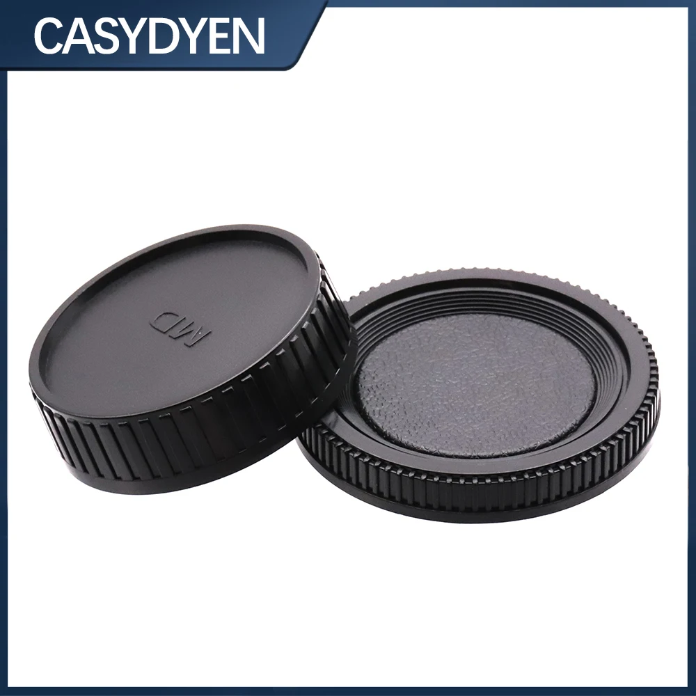 Rear Lens Body Cap Camera Cover Anti-dust Protection Plastic Black For Minolta MD MC SLR Camera Cap Set