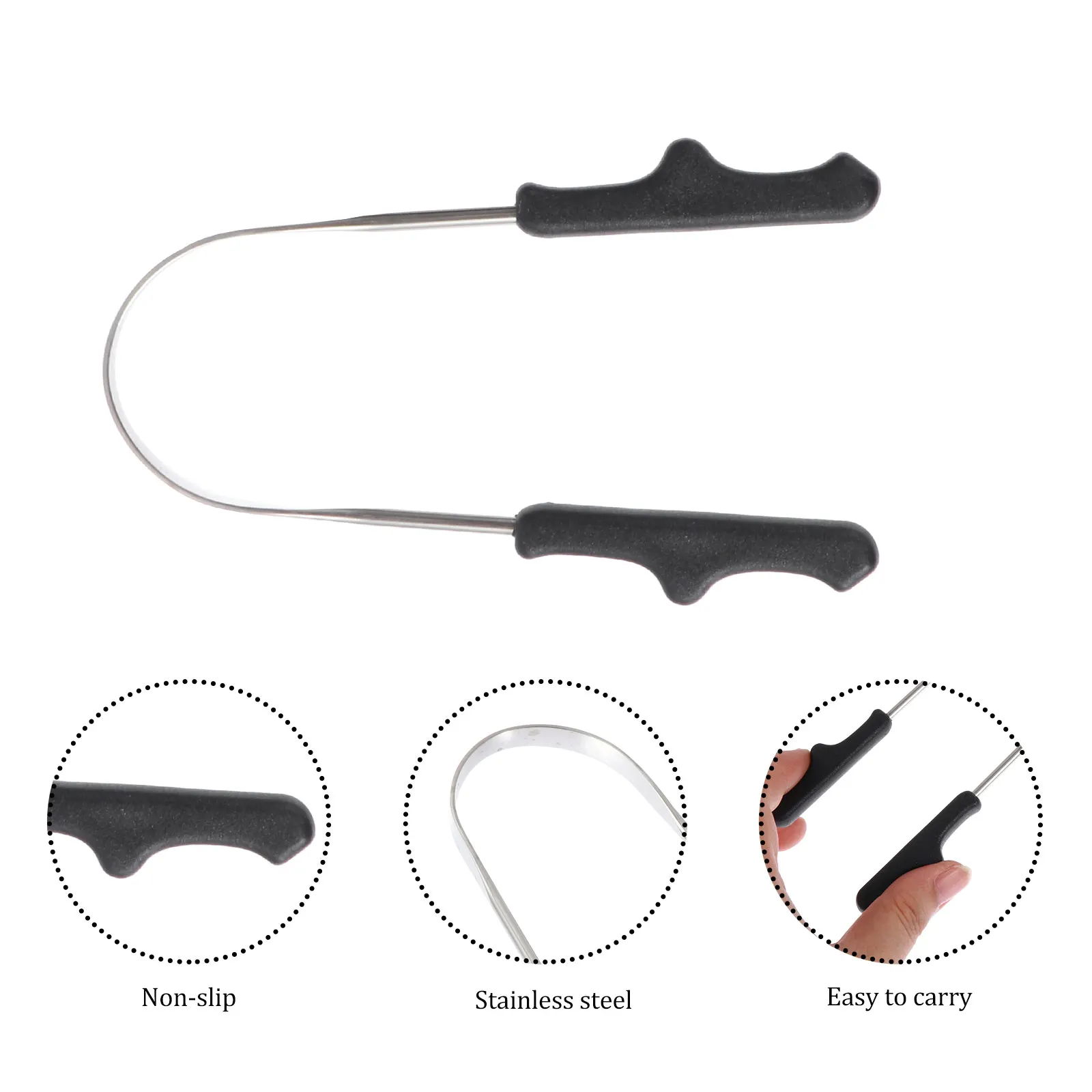 2Sets Tongue Scraper Kit Professional Tongue Cleaners Ergonomic Handle Wide Head Oral Cleaning Tools for Bad Breath Removal