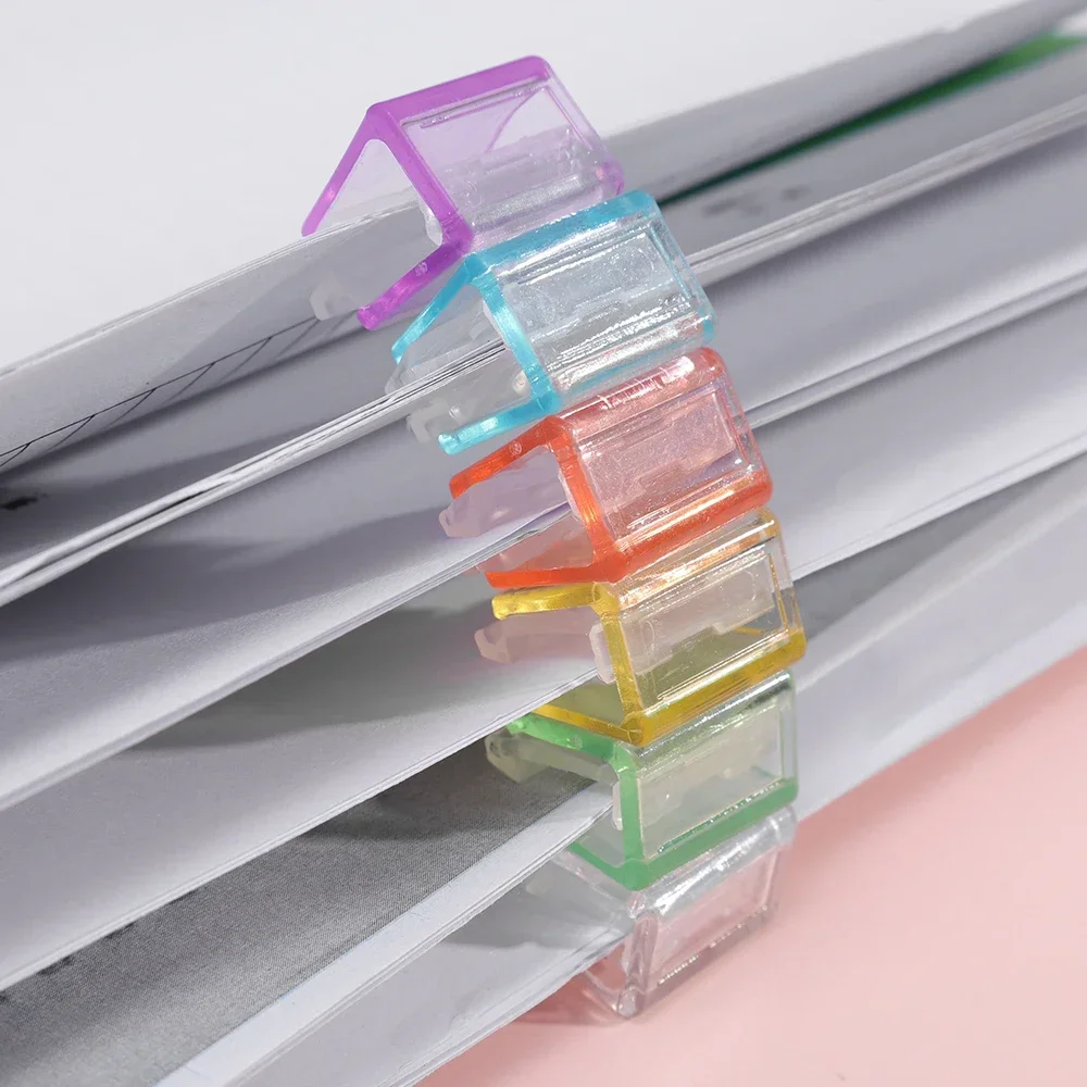 Portable Mini Multicolor Binder Clips Push Paperclips Staples For Paper Documents Test School Office Pusher Binder Supplies