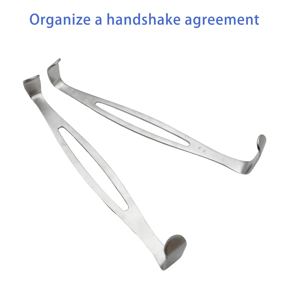 

QSWTITAN 2pcs/set Orthopedics Tissue Retractor Thyroid Appendix Retractor Stainles Steel Veterinary Instruments Pet