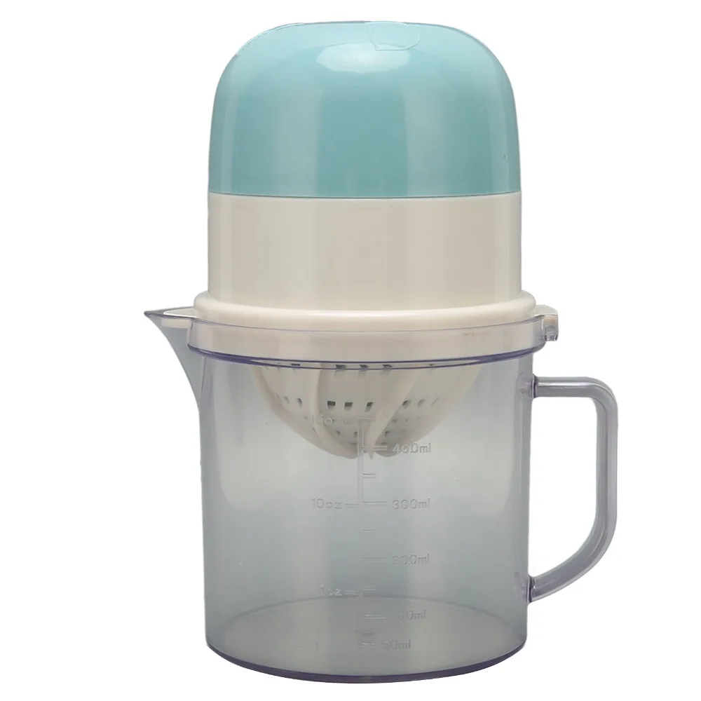 Practical ABS Manual Juicer Portable Design 2-in-1 Citrus Juicer 450ml Capacity Blue Green Juicing Cup Lemon Lime Orange