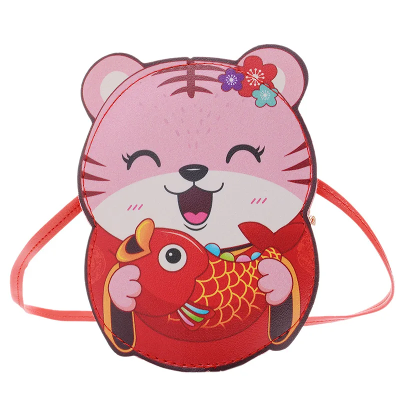 New Cute Year of The Tiger Bag Girls Boys Shoulder Messenger Bag Children Mini Tiger Fashion Wallet Princess Bag