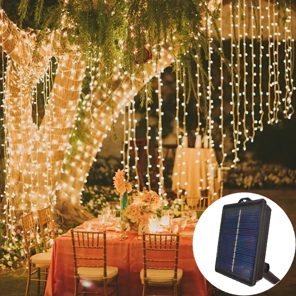 

Christmas Outdoor 1pc Solar Curtain Light LED Fairy Garland String Lights Garden Yard Wedding Party Holiday Halloween Decoration