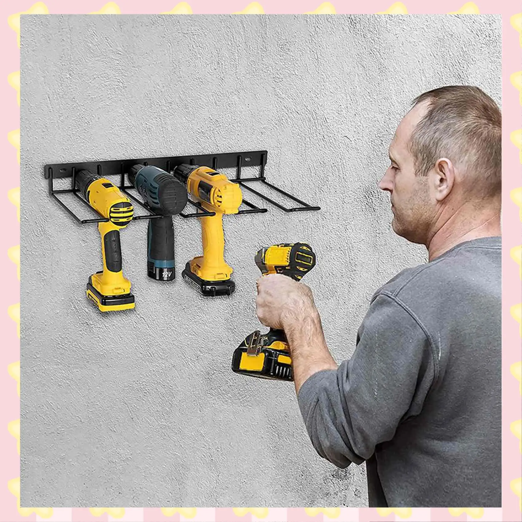 AB51 2X органайзер для электроинструментов стеллаж для хранения дрели полка настенный сверхмощный держатель для электрической дрели для зарядной станции дрели