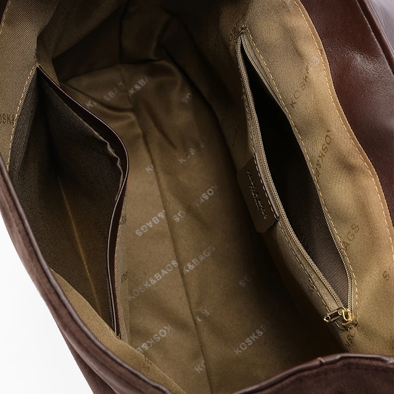 ELFSACK Y2K Women's Suede Heart Embroidery Backpack