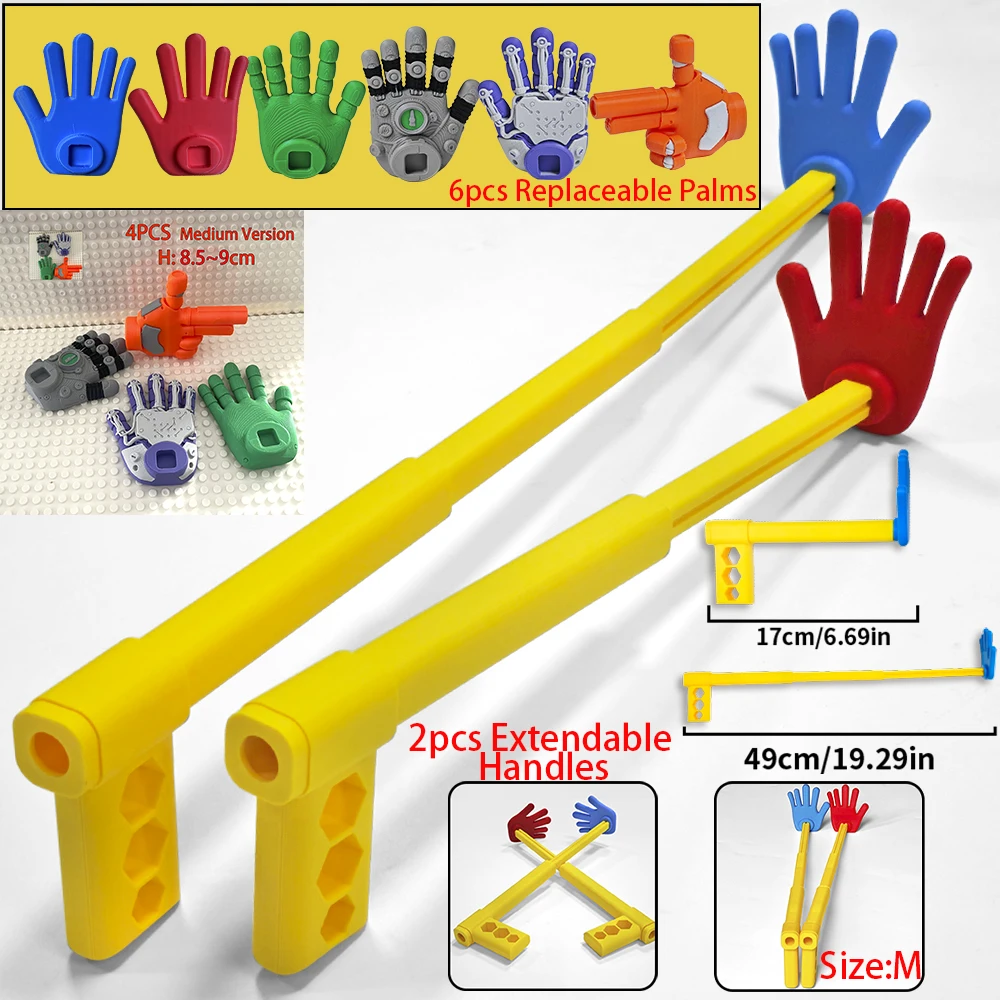 Funny Retractable Palm Model Toy Telescoping Hand Prop, Creative 3D Printed Halloween Cosplay Party Decoration Collectible Gift
