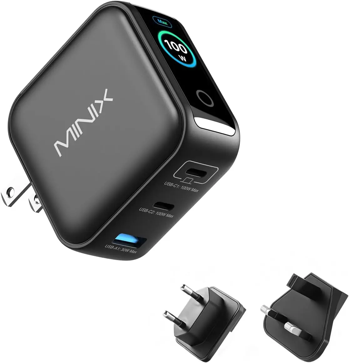 

100W USB C GaN Charger with Smart Display & Touch Control, Fast Charging for MacBook, iPhone, Galaxy, Laptop