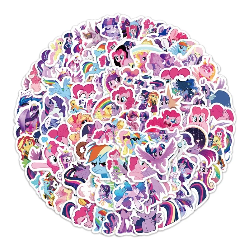 

100pcs My Little Ponys Twilight Sparkle Kawaii cartoon pattern stickers anime merchandise Cute decorations small gifts