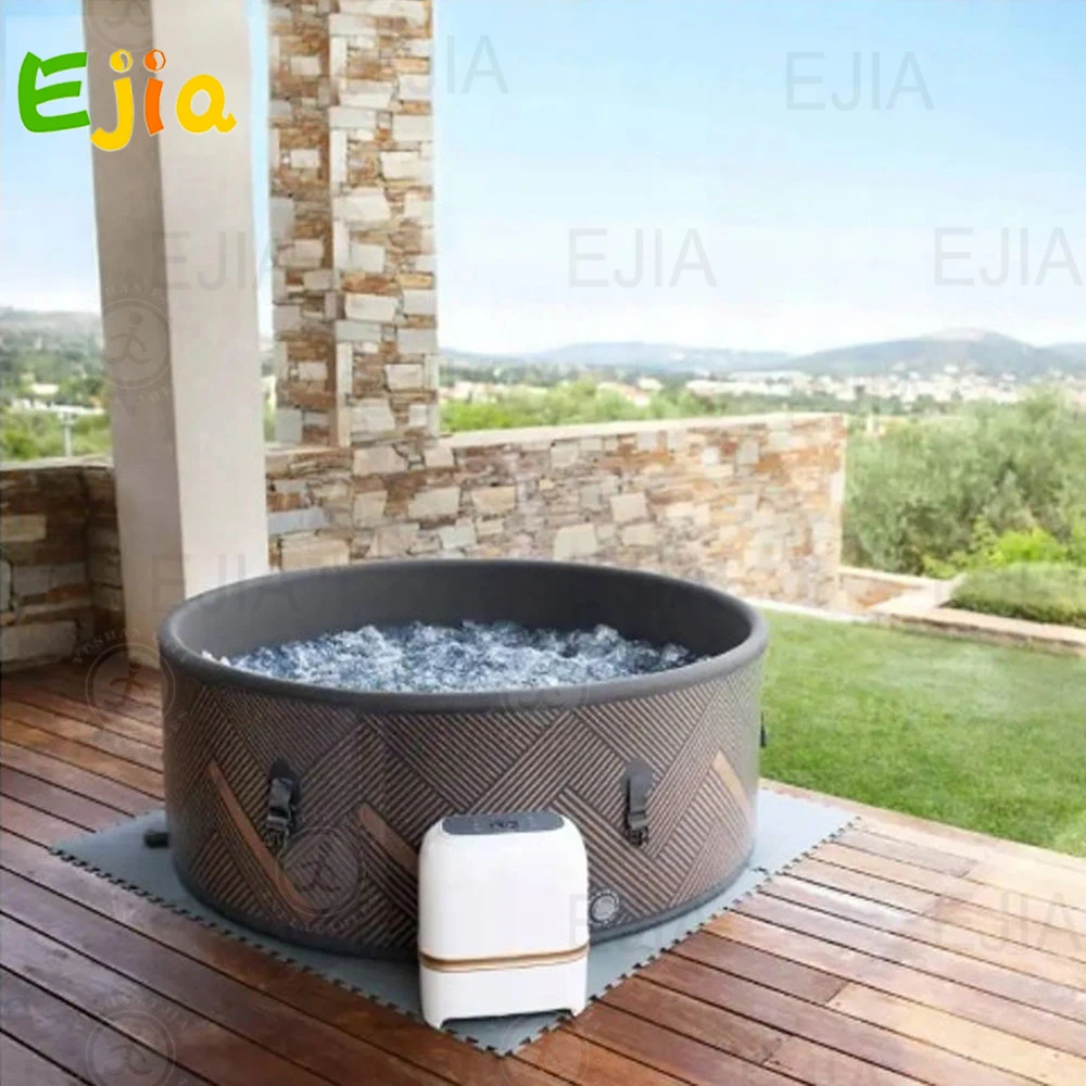 DWF Portátil Redonda Inflável Hot Tub, durável jardim ao ar livre Spa, Whirlpool bolhas de ar, banheira interior, 2-8 pessoas