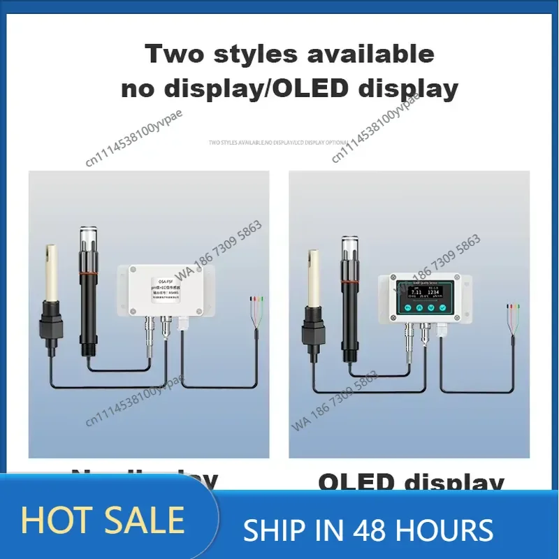 Stainless steel electrode multi-parameter RS485 pH EC conductivity sensor measuring instrument water quality