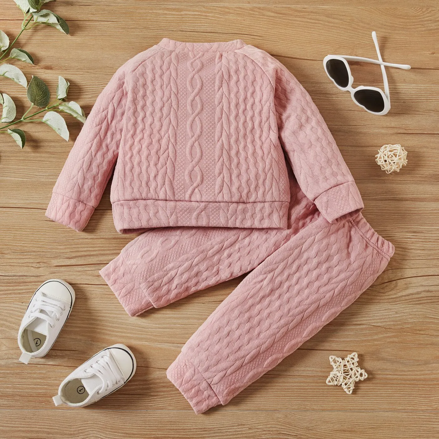0-3Years Baby Boy Girl Clothing Set Solid Color Long Sleeve Top+Pants Autumn & Winter Daily Casual 2PCS Outfit for Toddler Baby