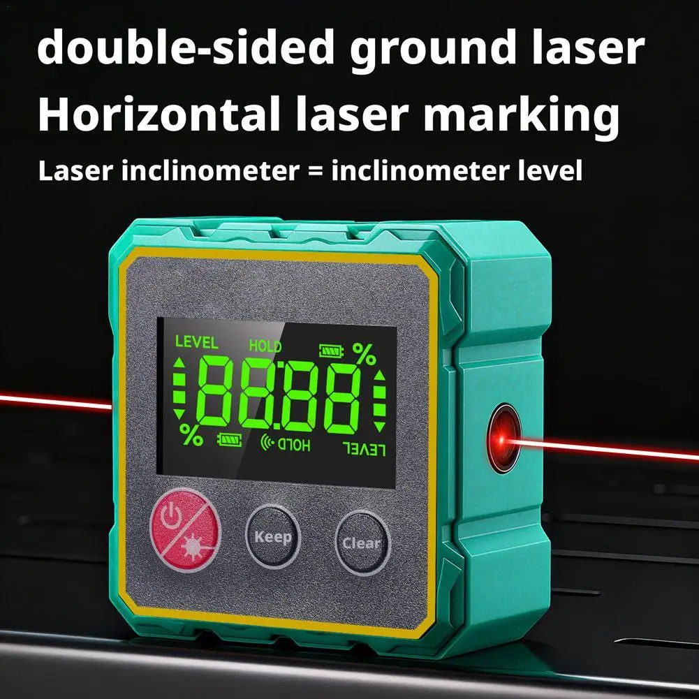 5-Sided Magnetic Electronic Inclinometer Digital Display Tilt Angle Gauge 360° LCD Electronic Protractor Mini Inclinometer