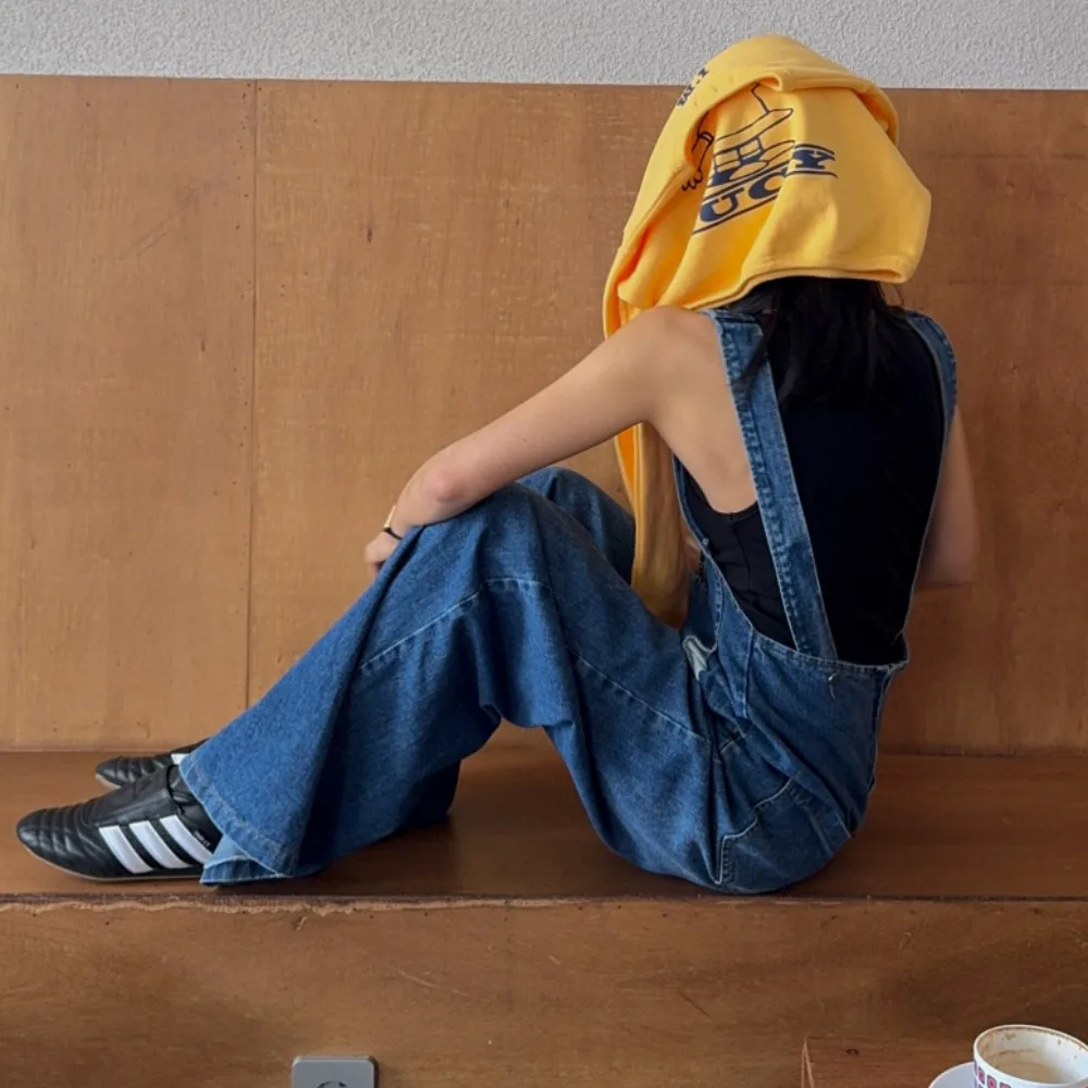 

Джинсовые комбинезоны с высокой талией, женские модные джинсовые комбинезоны на весну и лето, повседневные синие джинсовые комбинезоны