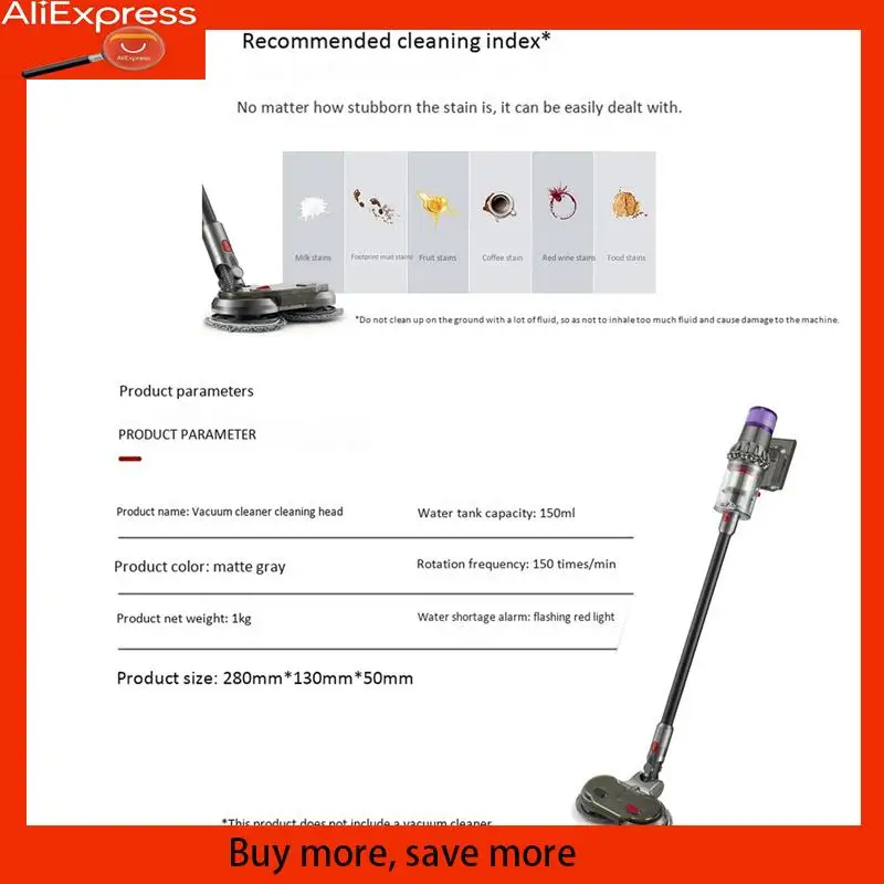 

A67Z 2X Electric Wet Dry Mopping Head For Dyson V7 V8 V10 V11 Cordless Vacuum Cleaner Accessories With Water Tank Mop Pads