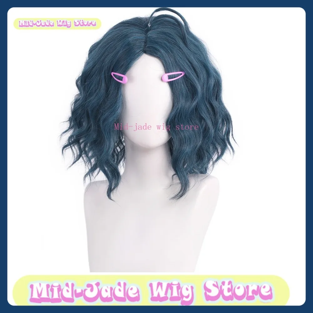 Mid-jade Pruik Winkel Mu Mu Cosplay Pruik Anime Game Rollenspel Halloween Kostuum Rekwisieten Synthetisch Haar