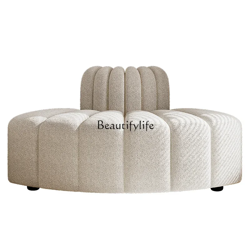 

French cream wind small apartment bedroom corner module sofa fabric leisure lazy sofa