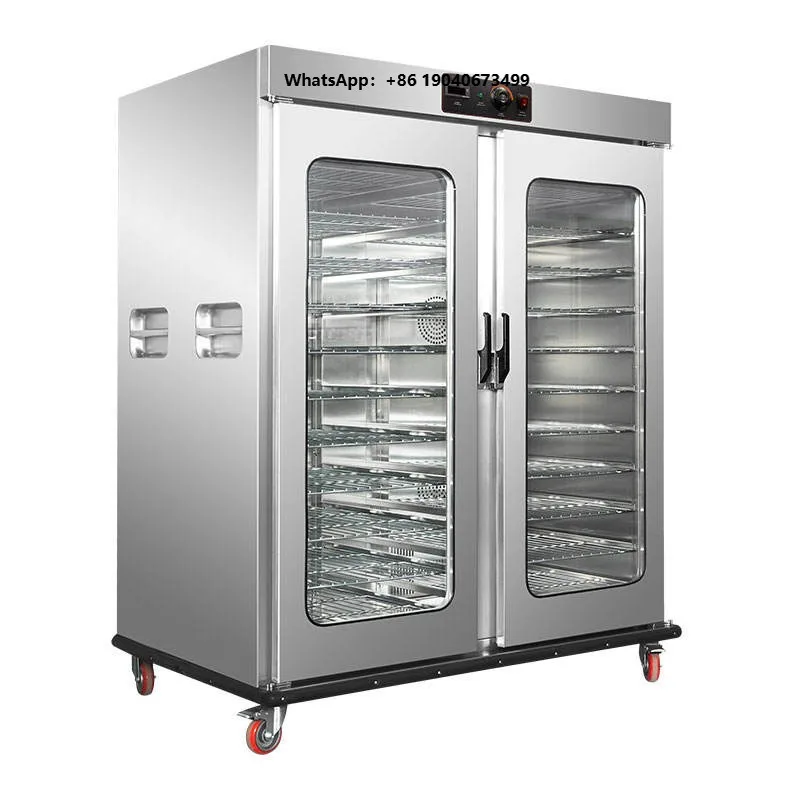 Smart Control Commercial Food Warmer Cart with Glass Door Stainless Steel Hot Air Circulation Insulation Equipment px
