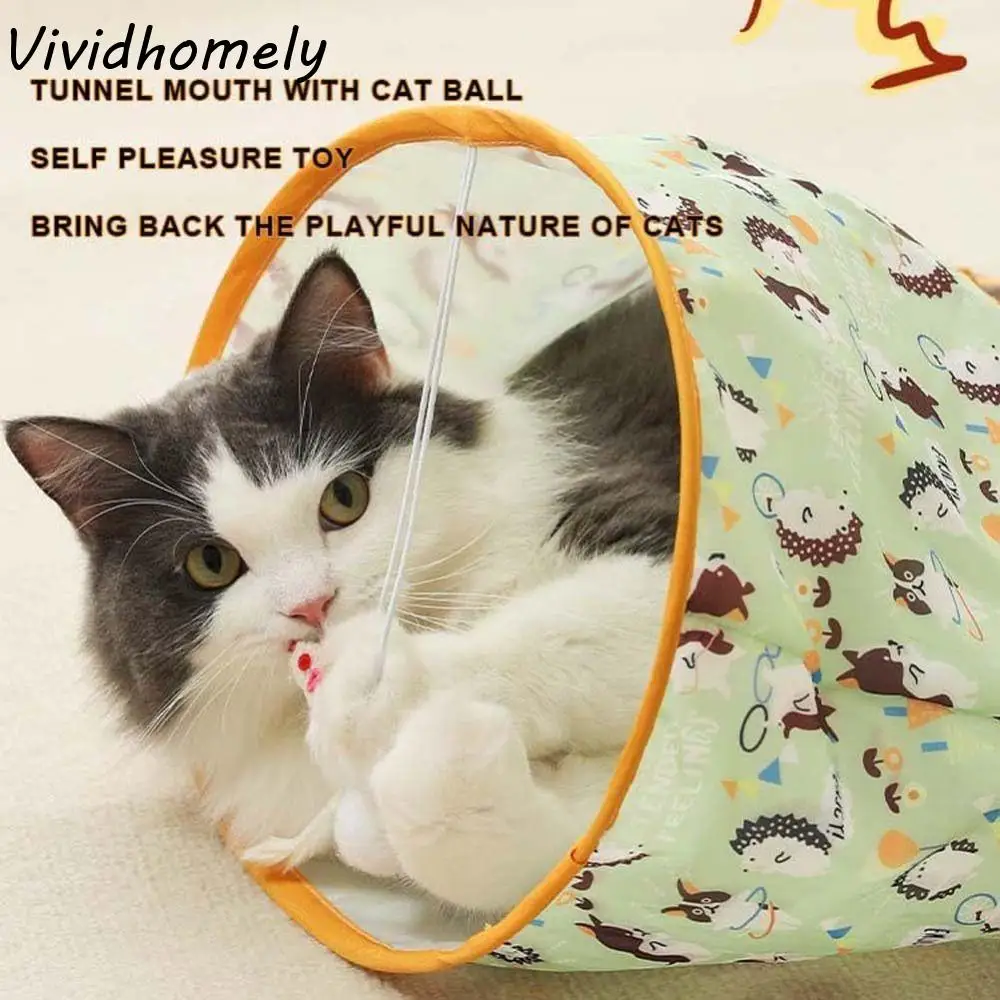 

Bite Resistant Cat Toys Drill Bag Polyester Sound Paper Cat Tunnel Bag Exercising Hiding Training Collapsible